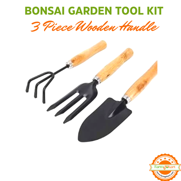 Bonsai Garden Tool Kit -3 Piece Wooden Handle